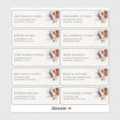 Terracotta Marine Blauw Gast Naam Adres Sticker (Vel)