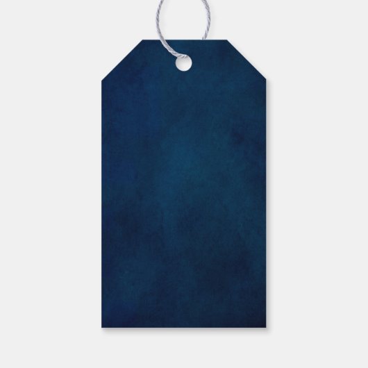 Terracotta Marine Blauw Geometrisch Bruiloft Welko Cadeaulabel (Achterkant)