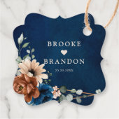 Terracotta Marine Blauw Groen Bruiloft Dank u Bedankjes Labels (Achterkant)