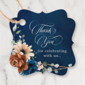 Terracotta Marine Blauw Groen Bruiloft Dank u Bedankjes Labels (Voorkant)