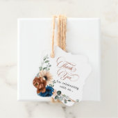 Terracotta Marine Blauw Groen Bruiloft Dank u Bedankjes Labels (In situ)