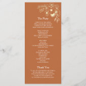 Terracotta Marine Blauw Huwelijksprogramma Programmakaart (Achterkant)