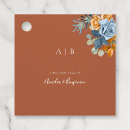 Terracotta Marine Blauw Rust Rustiek Dank u Bruilo Bedankjes Labels