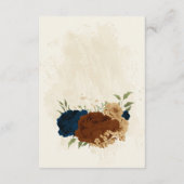 Terracotta Marine Bloemen Trouwdetails Informatiekaartje (Achterkant)