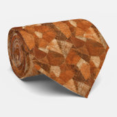 Terracotta marmeren mozaïek abstract geometrische stropdas (Opgerold)