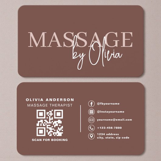 Terracotta Massage Therapie QR Code Visitekaartje