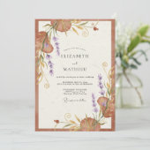Terracotta Mauve Botanische Bruiloft Kaart (Staand voorkant)