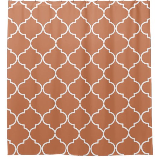 Terracotta Mediterranean Moroccan Pattern Douchegordijn (Voorkant)