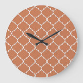 Terracotta Mediterranean Moroccan Pattern Grote Klok (Voorkant)