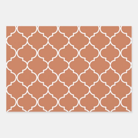 Terracotta Mediterranean Moroccan Pattern Inpakpapier Vel (Voorkant)