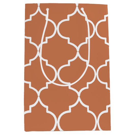 Terracotta Mediterranean Moroccan Pattern Medium Cadeauzakje (Voorkant)