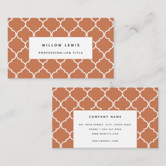 Terracotta Mediterranean Moroccan Professional Visitekaartje (Voorkant / Achterkant)