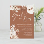 Terracotta meisje of jongen geslacht onthulling ui kaart (Staand voorkant)