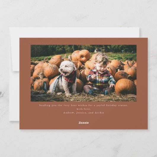 Terracotta Merry Woofmas Dog Christmas Feestdagenkaart (Achterkant)