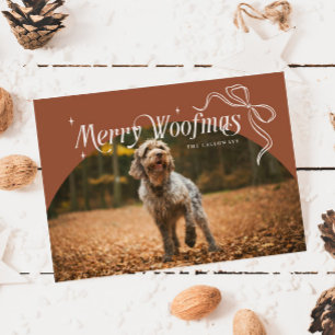 Terracotta Merry Woofmas Dog Christmas Feestdagenkaart