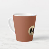 Terracotta Metallic Gold Monogram Latte Mok (Linkerhoek)