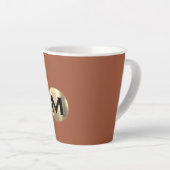 Terracotta Metallic Gold Monogram Latte Mok (Rechterhoek)