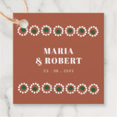 Terracotta Mexicaanse Boho Barro bruiloft Bedankjes Labels (Voorkant)