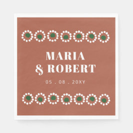 Terracotta Mexicaanse Boho Barro bruiloft Servet