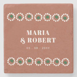 Terracotta Mexicaanse Boho Barro bruiloft Stenen Onderzetter