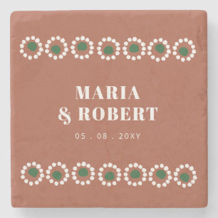 Terracotta Mexicaanse Boho Barro bruiloft Stenen Onderzetter