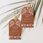 Terracotta Mexicaanse bruiloft Dank u Cadeaulabel