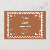 Terracotta Mexicaanse Cielito Lindo Diapper Raffle Informatiekaartje (Voorkant)