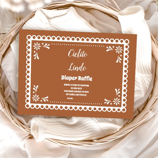 Terracotta Mexicaanse Cielito Lindo Diapper Raffle Informatiekaartje