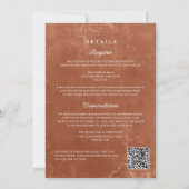 Terracotta Mexicaanse QR-code trouwuitnodiging Kaart (Achterkant)