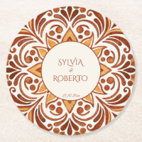 Terracotta Mexicaanse Talavera bruiloft gunsten op