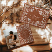 Terracotta Mexicaanse trouwfoto Sla de datum op Save The Date