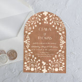 Terracotta Mexican Beige Wedding Invitation Acryl Uitnodigingen