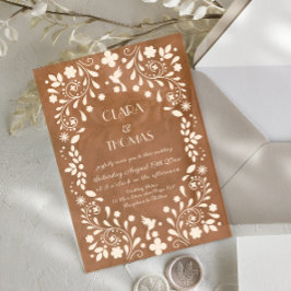 Terracotta Mexican Beige Wedding Invitation Acryl Uitnodigingen