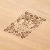 Terracotta Mexican Birds Otomi Floral Wedding Acryl Uitnodigingen (Laagn)