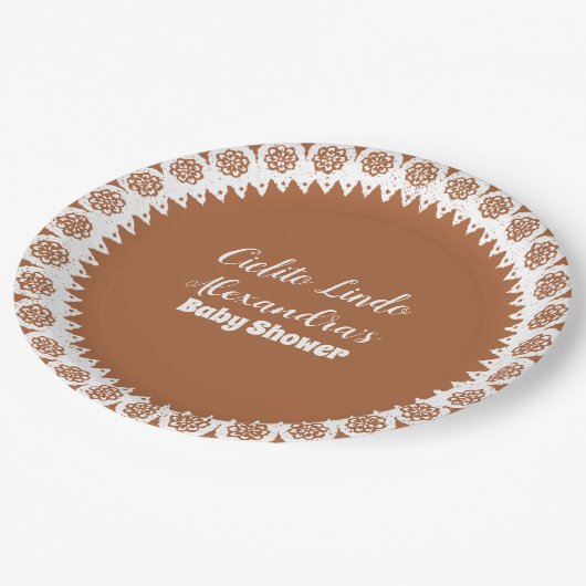 Terracotta Mexican Cielito Lindo Baby shower Papieren Bordje (Gekanteld)
