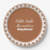Terracotta Mexican Cielito Lindo Baby shower Papieren Bordje (Voorkant)