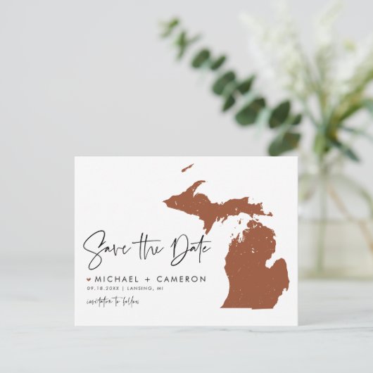 Terracotta Michigan Kaart QR Code Opslaan van de D (Staand voorkant)