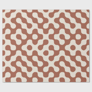 Terracotta Mid Century Abstract Geometrisch Cadeaupapier