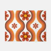 Terracotta Mid Century Modern Floral Rainbow Retro Deurmat (Voorkant)