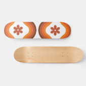 Terracotta Mid Century Modern Floral Rainbow Retro Persoonlijk Skateboard (Horizontaal)