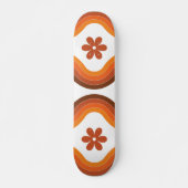 Terracotta Mid Century Modern Floral Rainbow Retro Persoonlijk Skateboard (Voorkant)