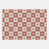 Terracotta Mid-Century Modern Starburst Pattern Inpakpapier Vel (Voorkant 2)