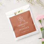 Terracotta Minimal Floral Wedding Favor Bag Bedankzakje (Gezegeld)