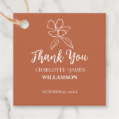 Terracotta Minimal Floral Wedding Favors Bedankjes Labels (Voorkant)