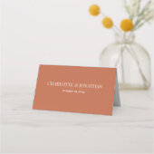 Terracotta Minimal Floral Wedding Plaatskaartje (Achterkant)