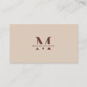 Terracotta Minimal Monogram Professional  Visitekaartje (Voorkant)