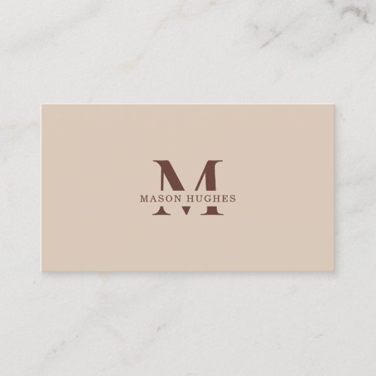 Terracotta Minimal Monogram Professional  Visitekaartje (Voorkant)