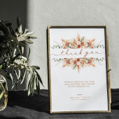 Terracotta Minimal Script Bedankt Brief bruiloft Poster