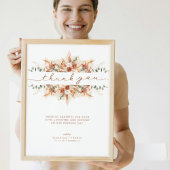 Terracotta Minimal Script Bedankt Brief bruiloft Poster