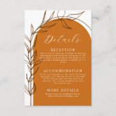 Terracotta Minimal Wedding Details Enclosure Card Informatiekaartje (Voorkant)